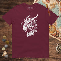 Maroon Smoking Dragon Tee - history buff gift by HistoHead