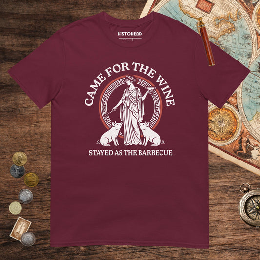 Maroon Circe Barbecue Tee - history buff gift by HistoHead