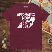 Maroon Appomattox Now Tee - history buff gift by HistoHead