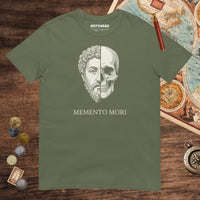 Military Green Marcus Aurelius Skull Tee - history buff gift by HistoHead