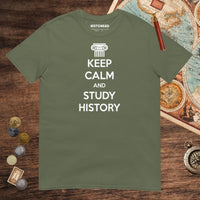 Military Green Keep Calm Tee - history buff gift by HistoHead