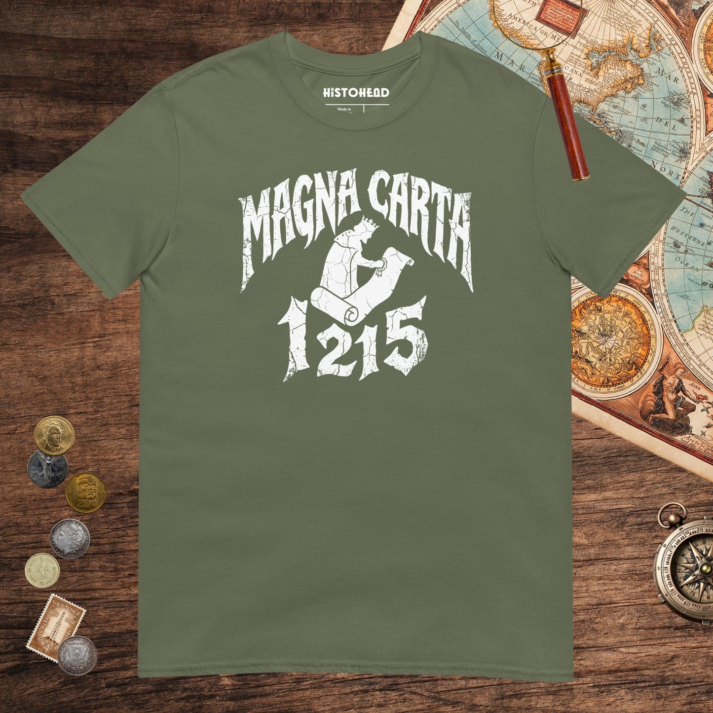 Military Green Magna Carta 1215 Tee - history buff gift by HistoHead