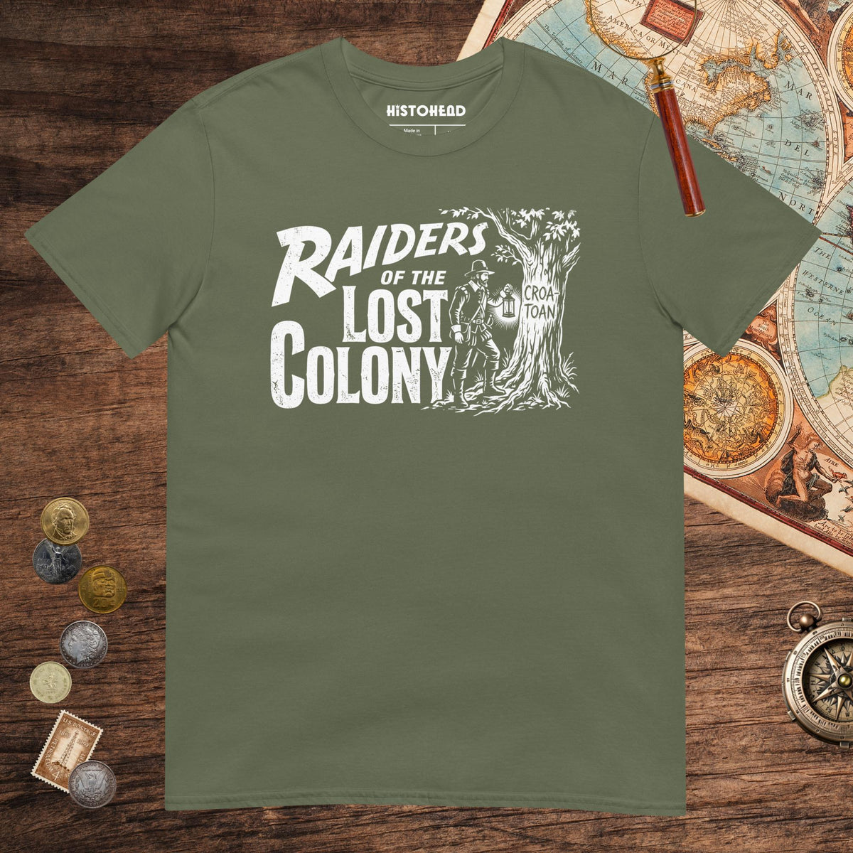 Military Green Raiders of the Lost Colony Tee - history buff gift by HistoHead