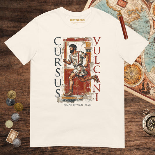 Natural Pompeii Cursus Vulcani Tee - history buff gift by HistoHead