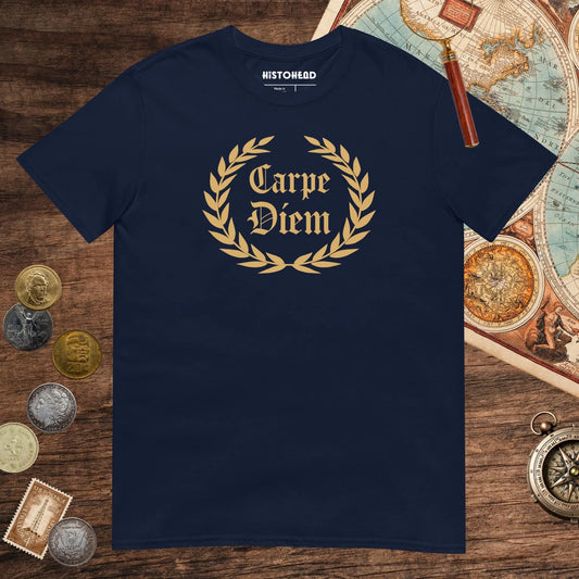 Navy Carpe Diem Tee - history buff gift by HistoHead