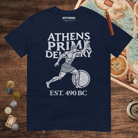 Navy Athens Prime Delivery Tee - history buff gift by HistoHead
