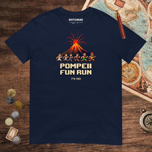 Navy Pompeii Fun Run Pixel Art Tee - history buff gift by HistoHead