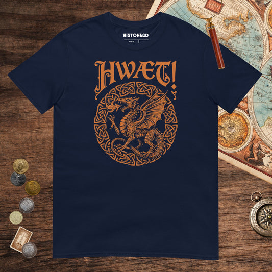 Navy Hwaet Dragon Tee - history buff gift by HistoHead
