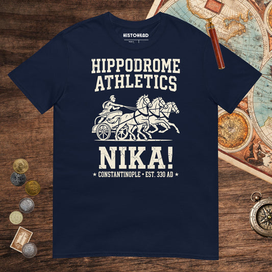 Navy Hippodrome Athletics Tee - history buff gift by HistoHead