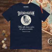 Navy Defenestration When Life Closes A Door But Opens A Window Tee - history buff gift by HistoHead