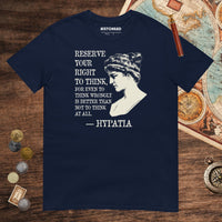 Navy Hypatia Quote Tee - history buff gift by HistoHead