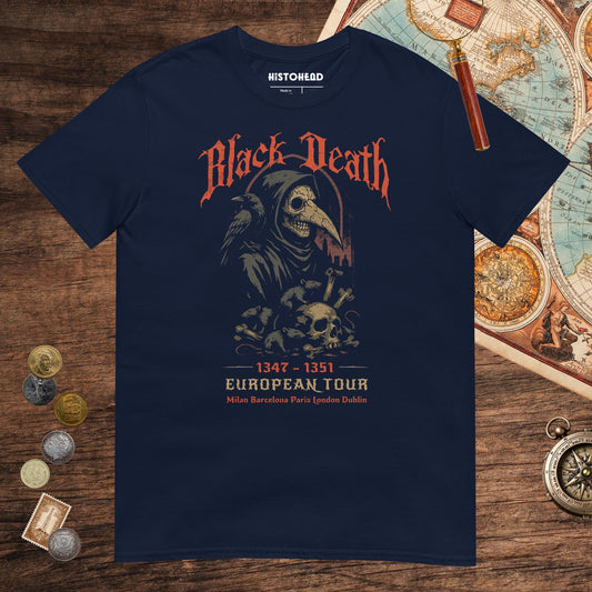 Navy Black Death European Tour Tee - history buff gift by HistoHead