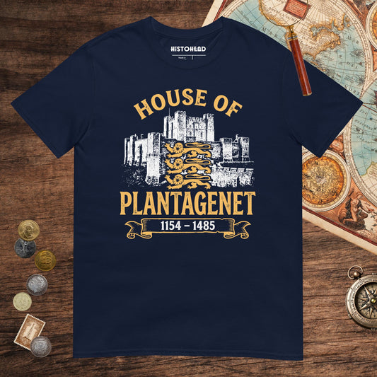 Navy House of Plantagenet Tee - history buff gift by HistoHead