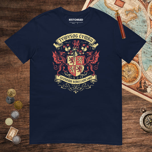 Navy Glyndwr Rebellion 1400 Tee - history buff gift by HistoHead