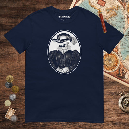 Navy God Save the Queen Catherine Parr Tee - history buff gift by HistoHead