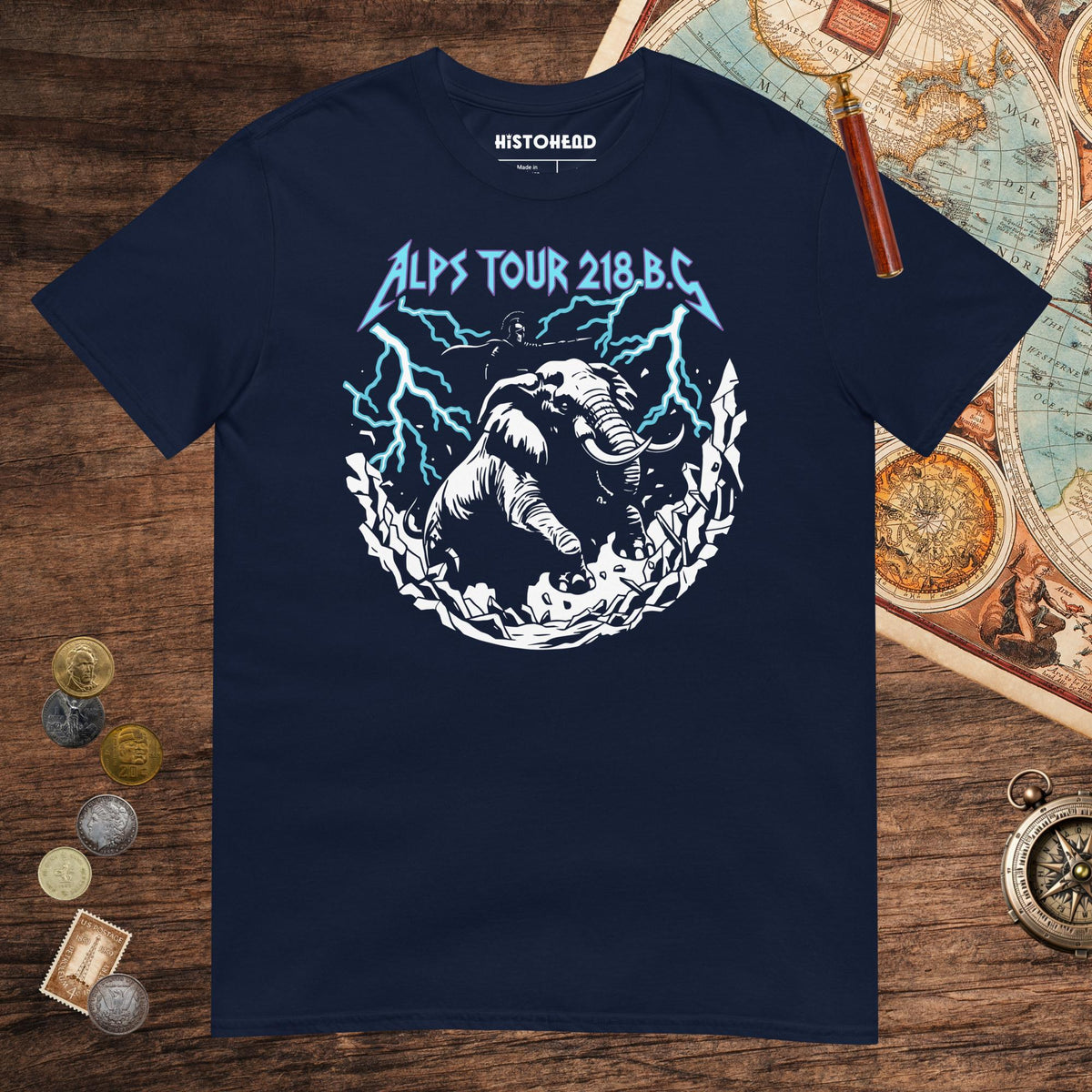 Navy Hannibal Alps Tour Tee - history buff gift by HistoHead