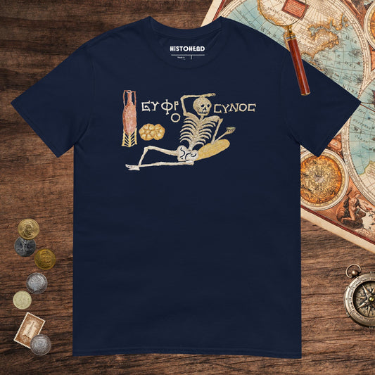 Navy Skeleton Mosaic Tee - history buff gift by HistoHead