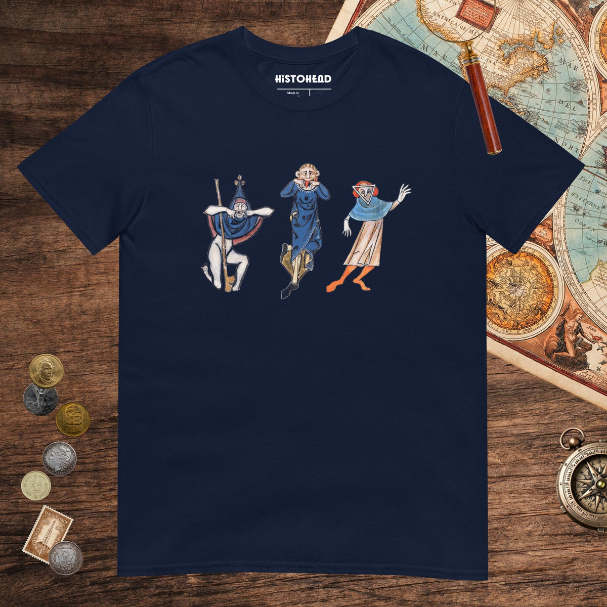 Navy Medieval Fun Time Tee - history buff gift by HistoHead