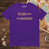 Purple Mosaic Plebs or Barbari Tee - history buff gift by HistoHead