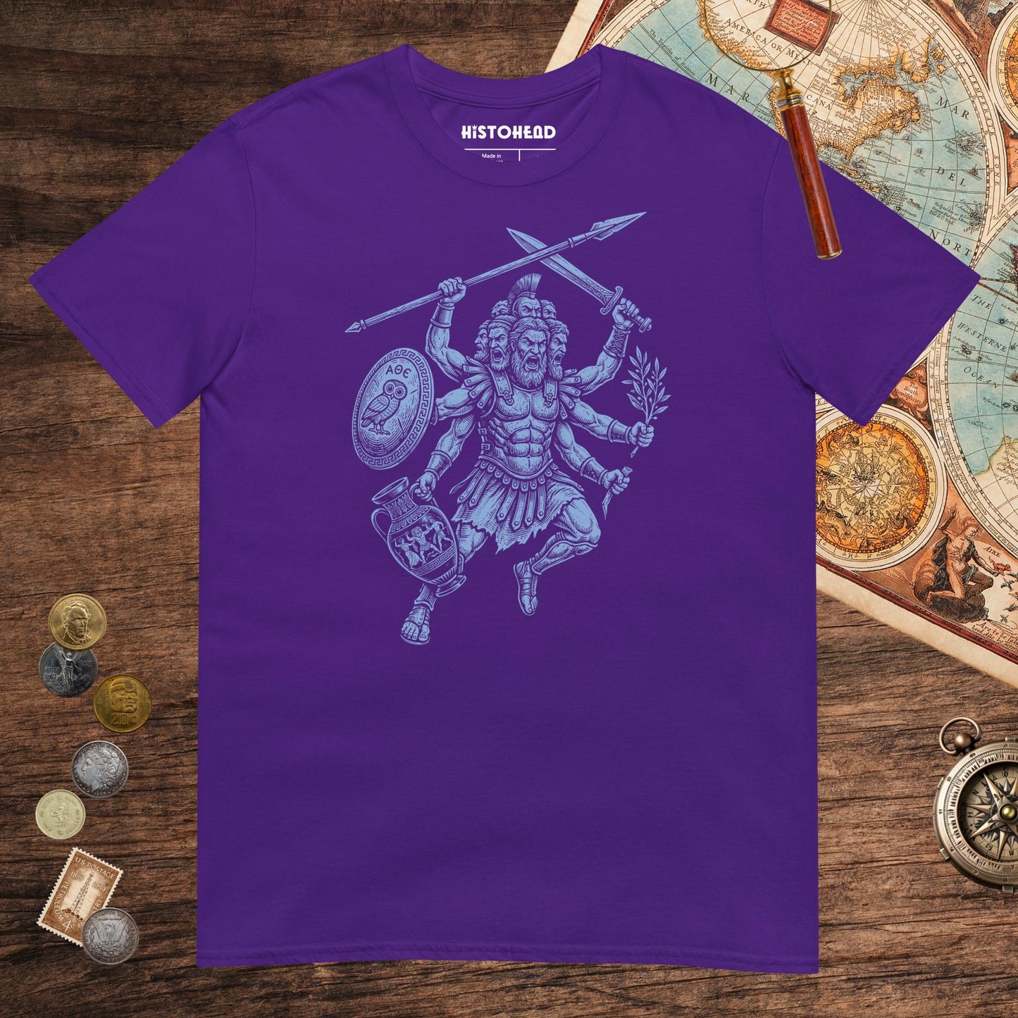 Purple Multitasking Hecatoncheires Tee - history buff gift by HistoHead