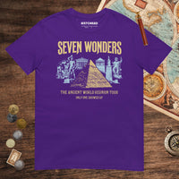 Purple Seven Wonders Reunion Tour Tee - history buff gift by HistoHead