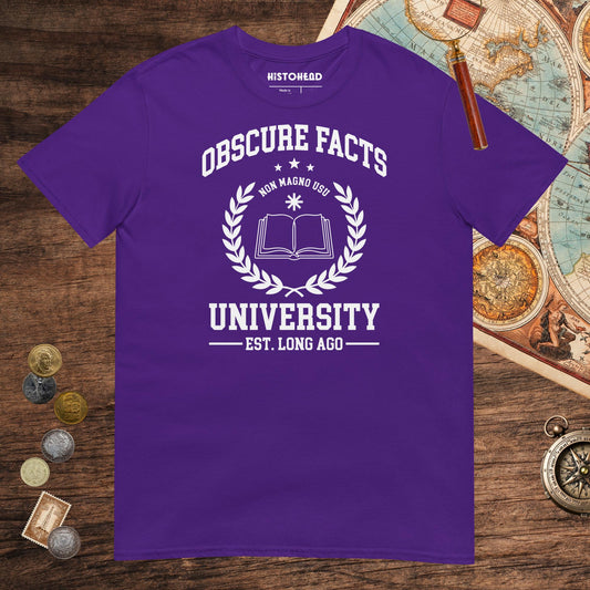 Purple Obscure Facts University Tee - history buff gift by HistoHead