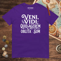 Purple Latin I Came I Saw I Forgot I Was Doing (Feminine Version) Tee - history buff gift by HistoHead
