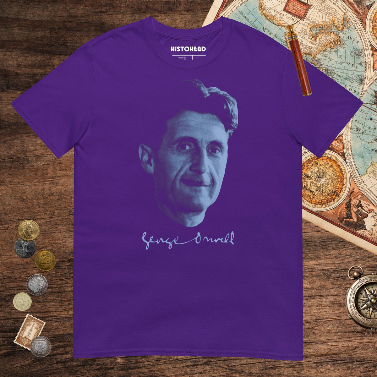 Purple George Orwell Tee - history buff gift by HistoHead