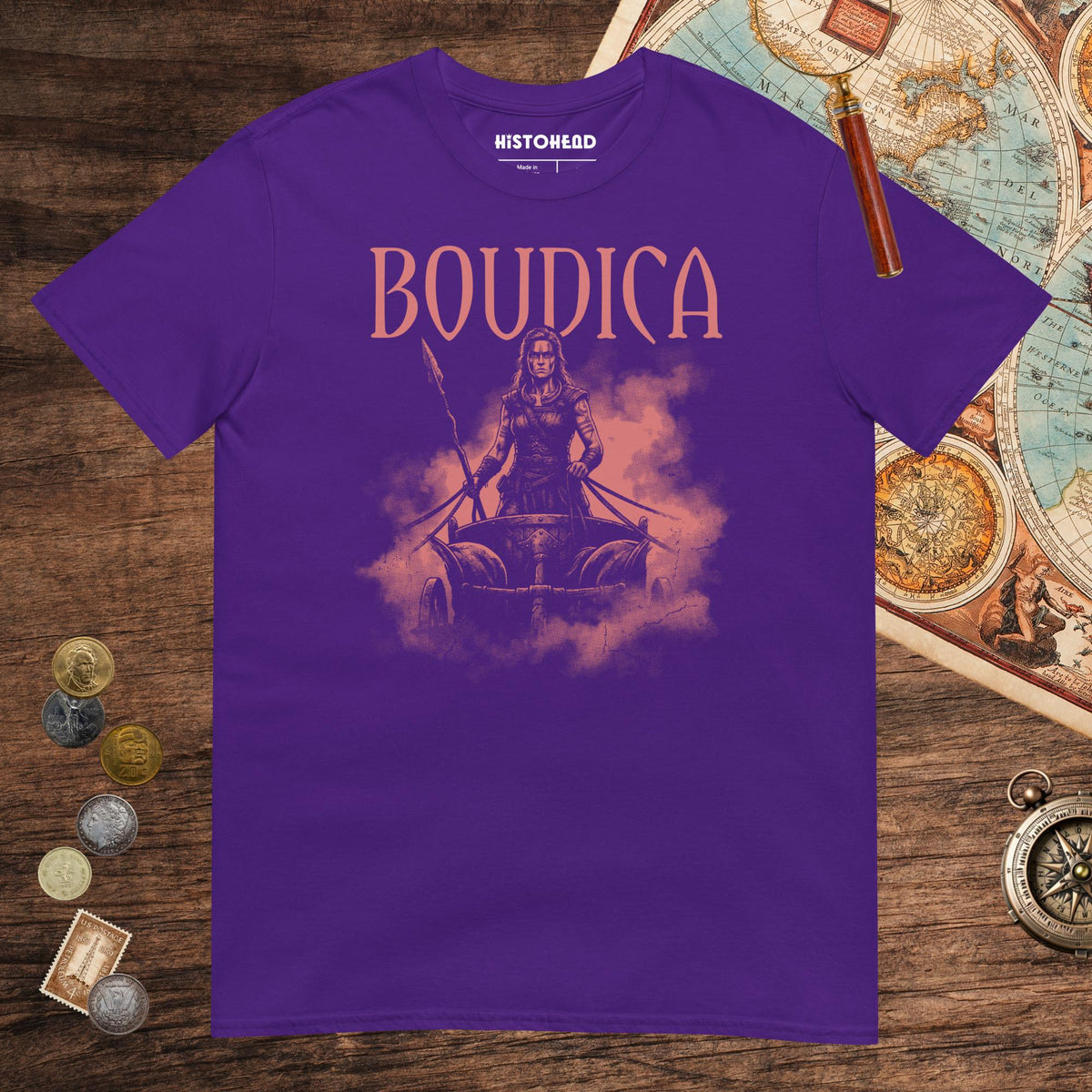 Purple Boudica Warrior Queen Tee - history buff gift by HistoHead