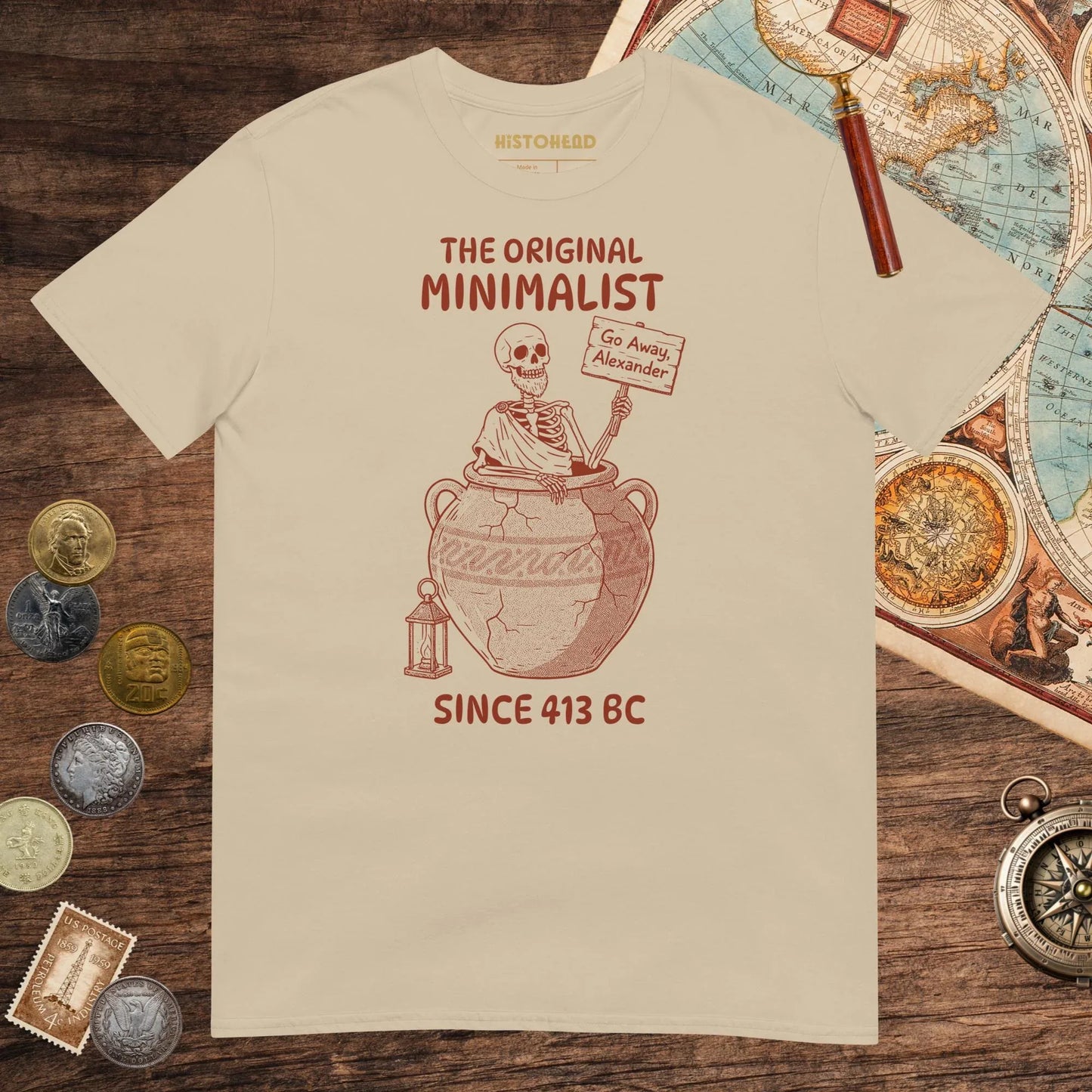 Sand Diogenes the Original Minimalist Tee - history buff gift by HistoHead