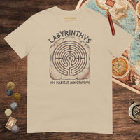 Sand Labyrinthus Here Lives Minotaur Tee - history buff gift by HistoHead