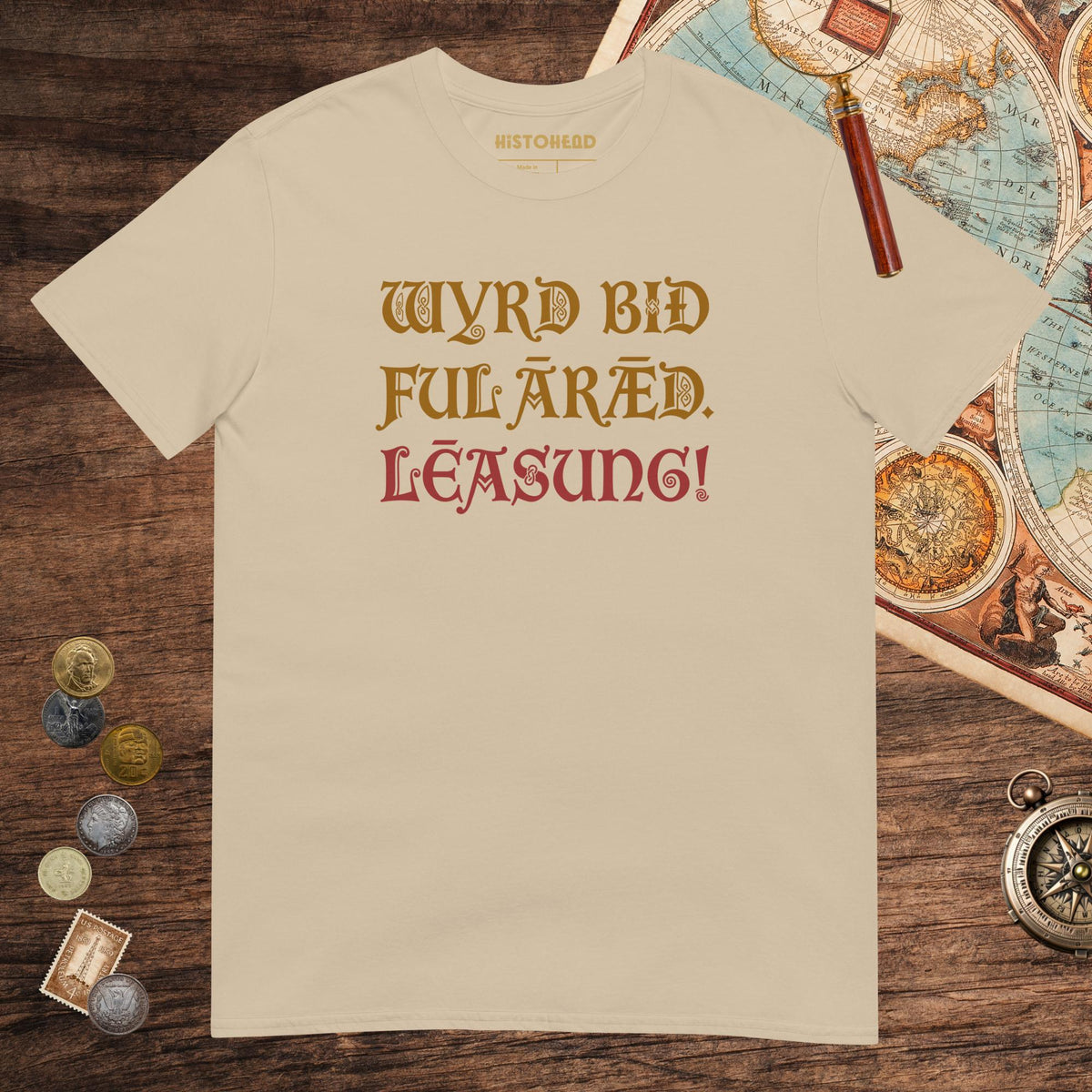 Sand Old English Fate Denied Tee - history buff gift by HistoHead