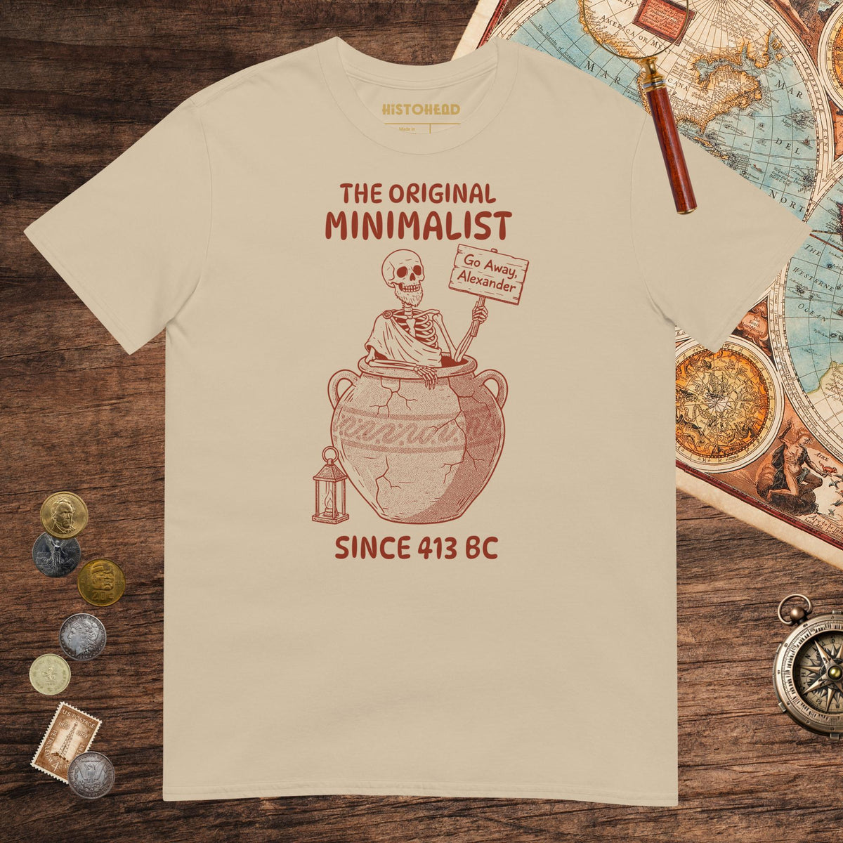 Sand Diogenes the Original Minimalist Tee - history buff gift by HistoHead