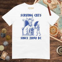 White Serving Cats Since 2890 BC Tee - history buff gift by HistoHead