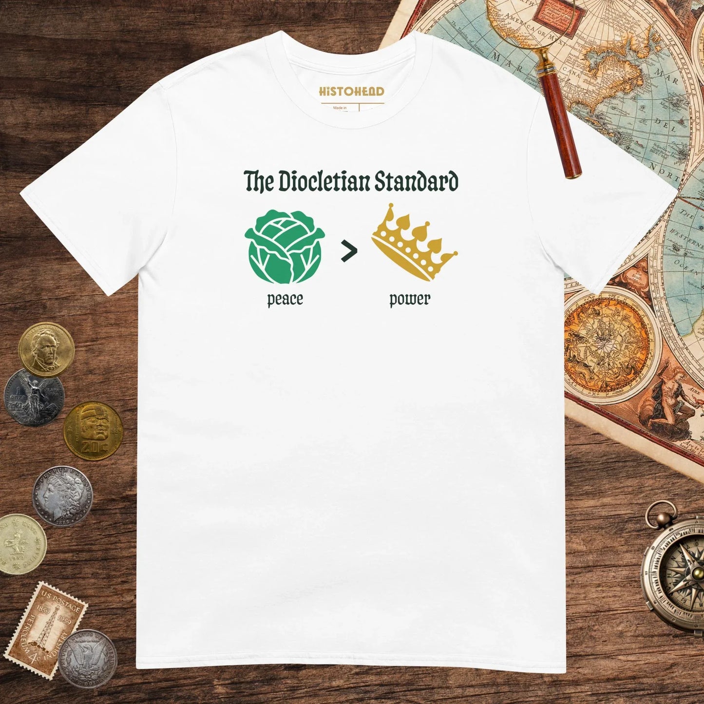White The Diocletian Standard Tee - history buff gift by HistoHead