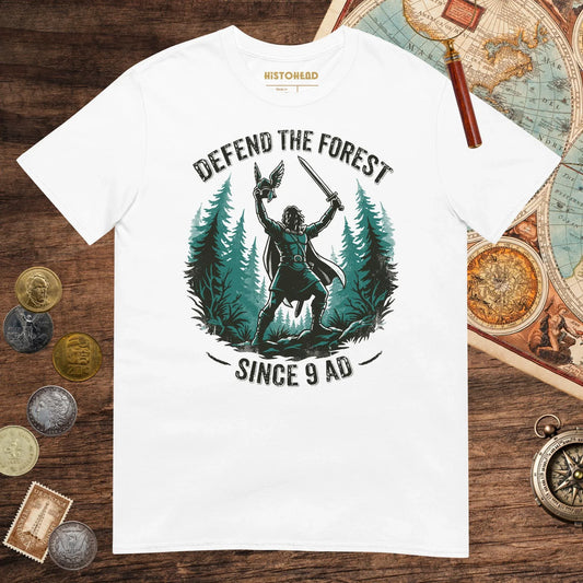 White Defend the Forest Tee - history buff gift by HistoHead