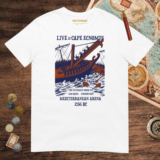White Battle of Cape Ecnomus Tee - history buff gift by HistoHead