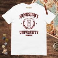 White Hindsight University Tee - history buff gift by HistoHead