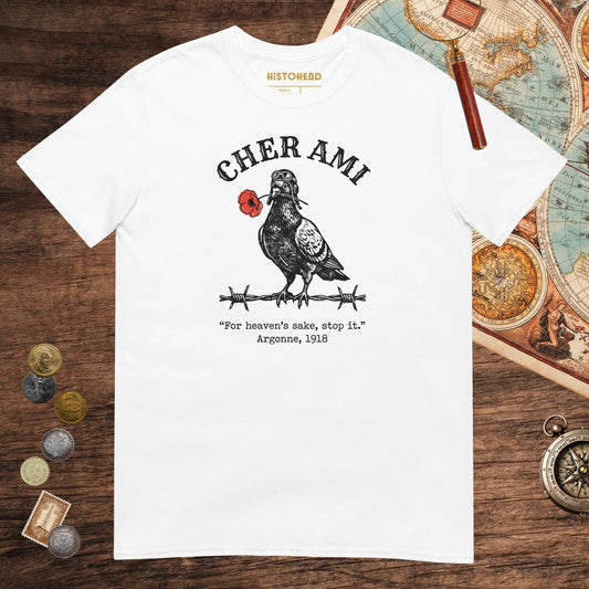 White Cher Ami Tee - history buff gift by HistoHead