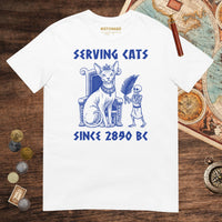 White Serving Cats Since 2890 BC Tee - history buff gift by HistoHead