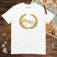 White Roman SPQR Banner Tee - history buff gift by HistoHead