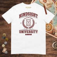 White Hindsight University Tee - history buff gift by HistoHead