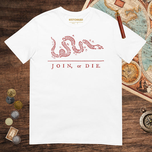 White Join Or Die Tee - history buff gift by HistoHead