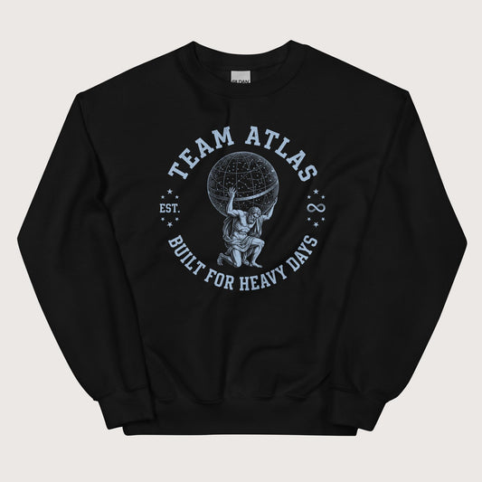 Black Team Atlas Built For Heavy Days Sweatshirt - history buff gift by HistoHead