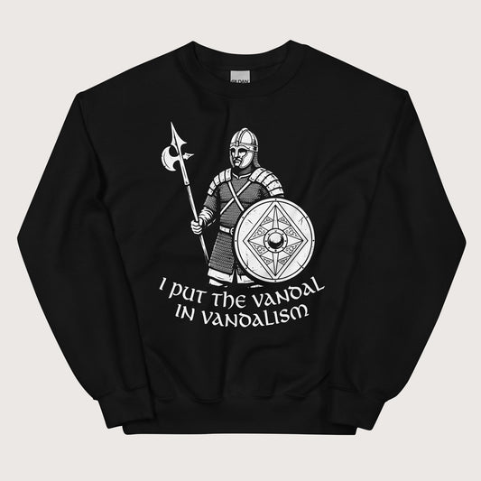 Black Vandal in Vandalism Sweatshirt - history buff gift by HistoHead