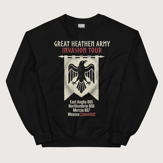 Black Great Heathen Army Invasion Tour Sweatshirt - history buff gift by HistoHead