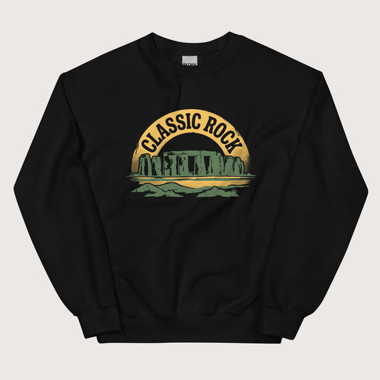 Black Stonehenge Classic Rock Sweatshirt - history buff gift by HistoHead