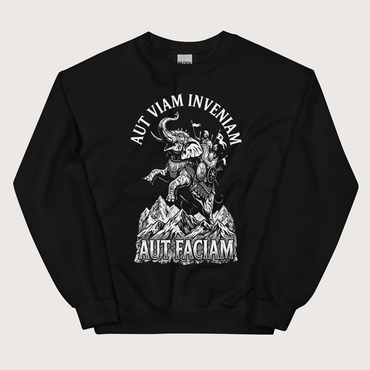 Black Aut Viam Inveniam Hannibal Quote Sweatshirt - history buff gift by HistoHead
