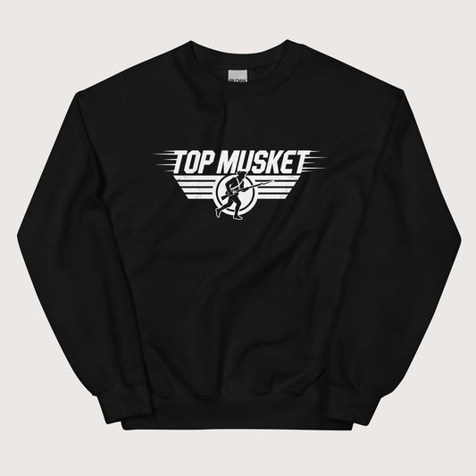 Black Top Musket Sweatshirt - history buff gift by HistoHead