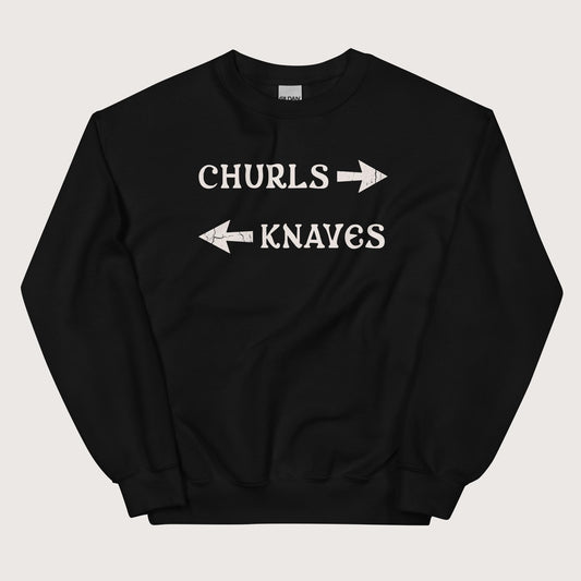 Black Churls or Knaves Sweatshirt - history buff gift by HistoHead